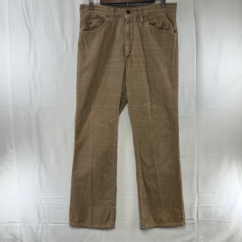 Levi's 517 Corduroy Pants Mens 32x30 Tan Vintage 80s Bootcut White Tab Made USA